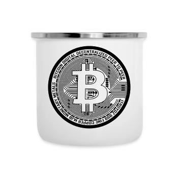 A Bitcoin - Emaille-Tasse - Weiß - Vorne