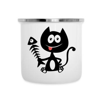 Gourmet cat, fish eater! Cat humor - Camper Mug - white - Front