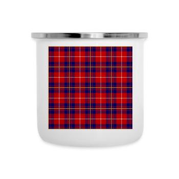 bleu-rouge écossais - Tasse émaillée - blanc - Devant