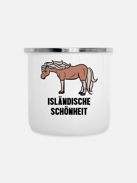 Pferde Islandpferde Statement Pferdenarr - Emaille-Tasse - Weiß