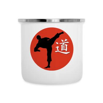 Kungfukämper et l’écriture signe dao - Tasse émaillée - blanc - Devant