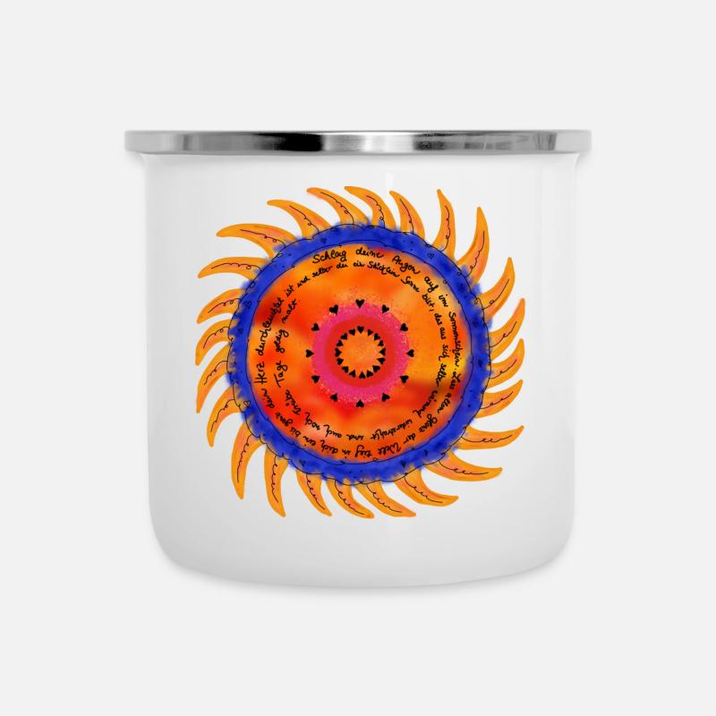 Sunshine Mandala black font - Camper Mug - white