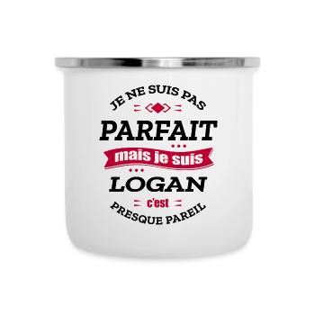 LOGAN PARFAIT - PRENOM LOGAN - Tasse émaillée - blanc - Devant