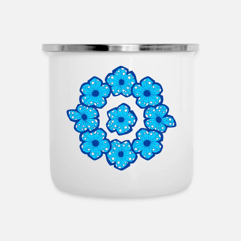 bouquet bleu - Tasse émaillée - blanc
