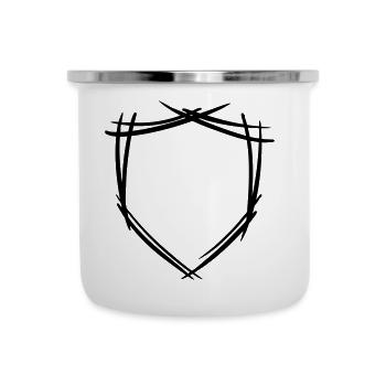Schild / Wappen Symbol. Hand gezeichnet. Vorlage - Emaille-Tasse - Weiß - Vorne