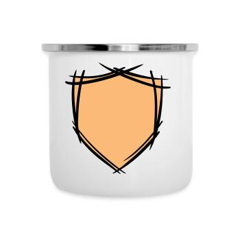 Symbole de bouclier / blason. Dessiné à la main. Modèle - Tasse émaillée - blanc - Devant