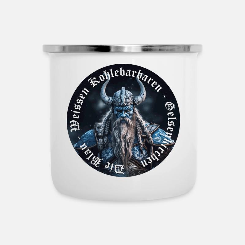 Schalker Botschaft - Der Kohlebarbar - Emaille-Tasse - Weiß