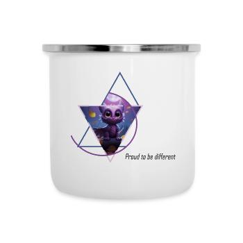 Hybride hibou-dragon - Tasse émaillée - blanc - Devant