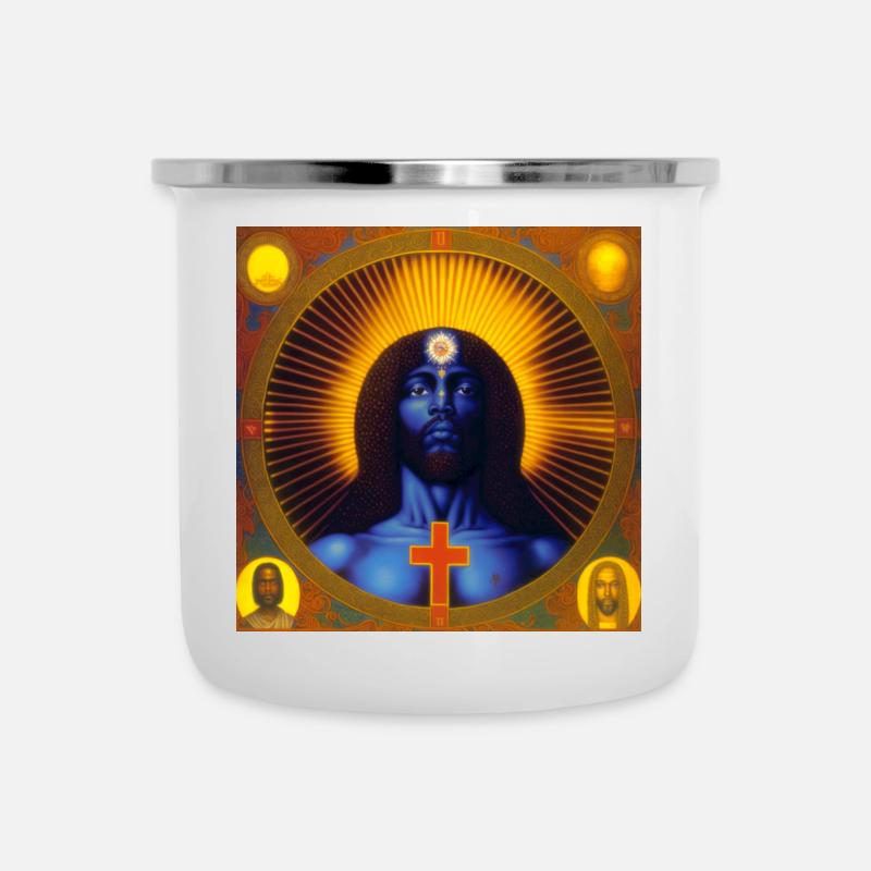 Jésus noir 02 - Tasse émaillée - blanc