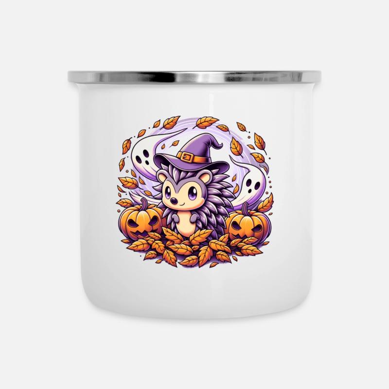 Hedgehog Halloween Ghosts - Camper Mug - white