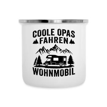 coole opas fahren wohnmobil - Emaille-Tasse - Weiß - Vorne