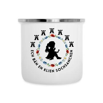 Siebenbürgen Kinder Motiv "Klien Sochsanchen" - Emaille-Tasse - Weiß - Vorne
