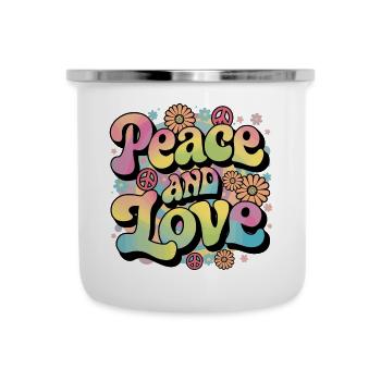Peace And Love Hippie 1960s 1970s - Camper Mug - white - Front
