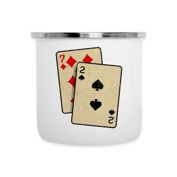 Poker Kartenspiel Glücksspiel Casino Pokerrunde - Emaille-Tasse - Weiß - Vorne