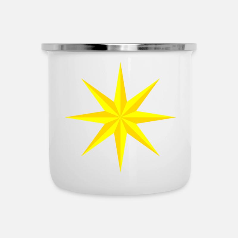 Stern schmal - Emaille-Tasse - Weiß