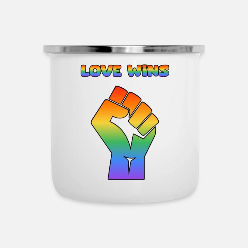 Love Wins Pride-Faust Rainbow - Camper Mug - white