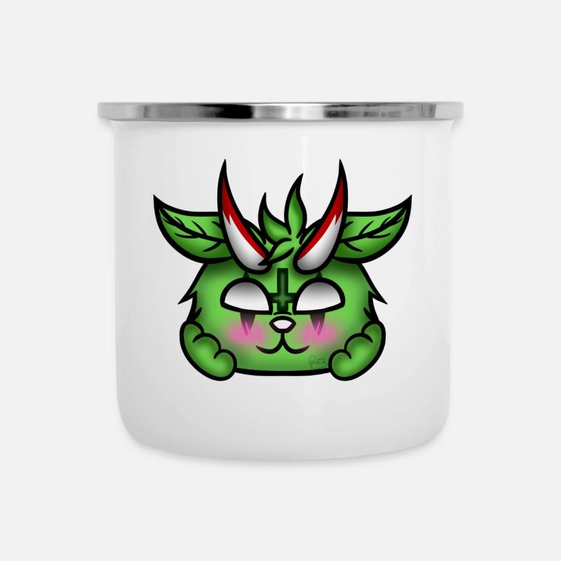 Errötender Dämon! - Emaille-Tasse - Weiß