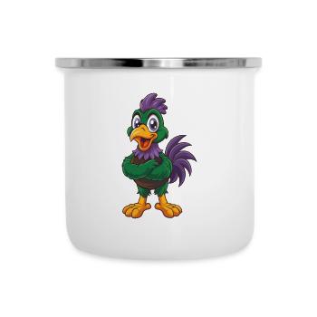 Huhn Lustige Kawaii Cartoon Figur Clipart - Emaille-Tasse - Weiß - Vorne