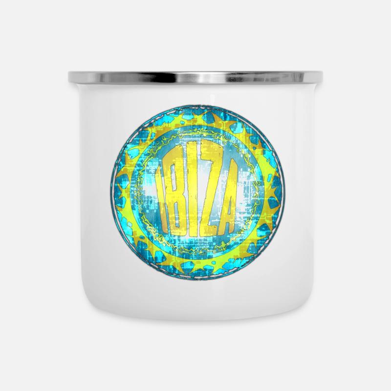 Ibiza Rétro Vintage Design - Tasse émaillée - blanc
