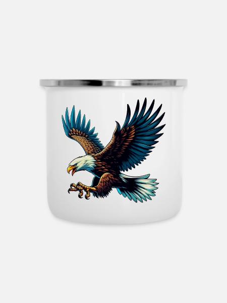 Adler - Emaille-Tasse - Weiß