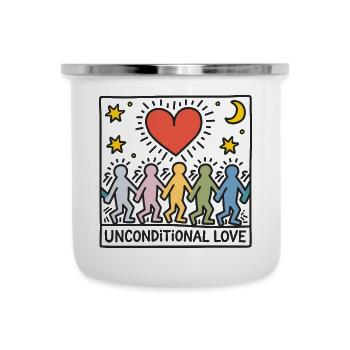 Bedingungslose Liebe - Unconditional Love - Emaille-Tasse - Weiß - Vorne