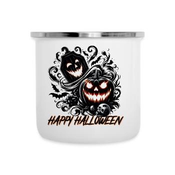 Happy Halloween Pumpkin Zombie Witch Spooky Shirt - Camper Mug - white - Front