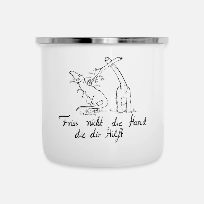 Don't bite and don't eat! - Camper Mug - white