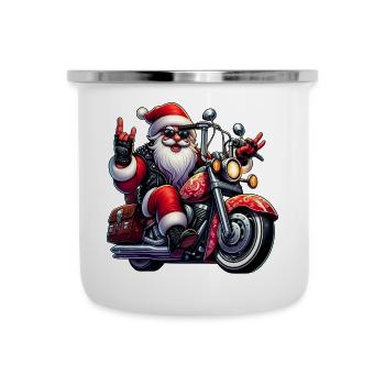 santa moto 3 - Tasse émaillée - blanc - Devant