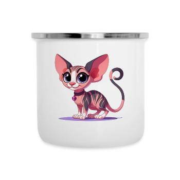 Sphynx - Emaille-Tasse - Weiß - Vorne