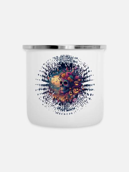 Día de los Muertos - Emaille-Tasse - Weiß