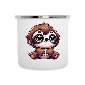 Chibi Sloth - Dessin animé extra mignon - Tasse émaillée - blanc - Devant