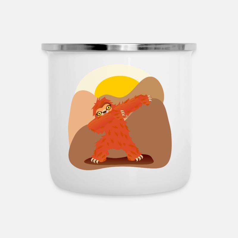 Faultiere Dabbing - Emaille-Tasse - Weiß