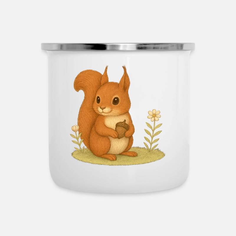 Nordic Forest - Squirrel - Camper Mug - white