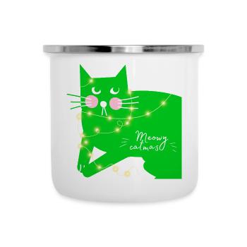 Joyeux Noël. Joyeux catmas. Joyeux Noël. - Tasse émaillée - blanc - Devant