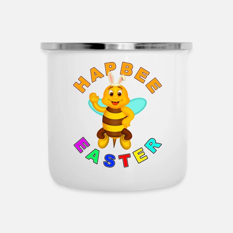 HAPBEE Pâques avec texte - Tasse émaillée - blanc
