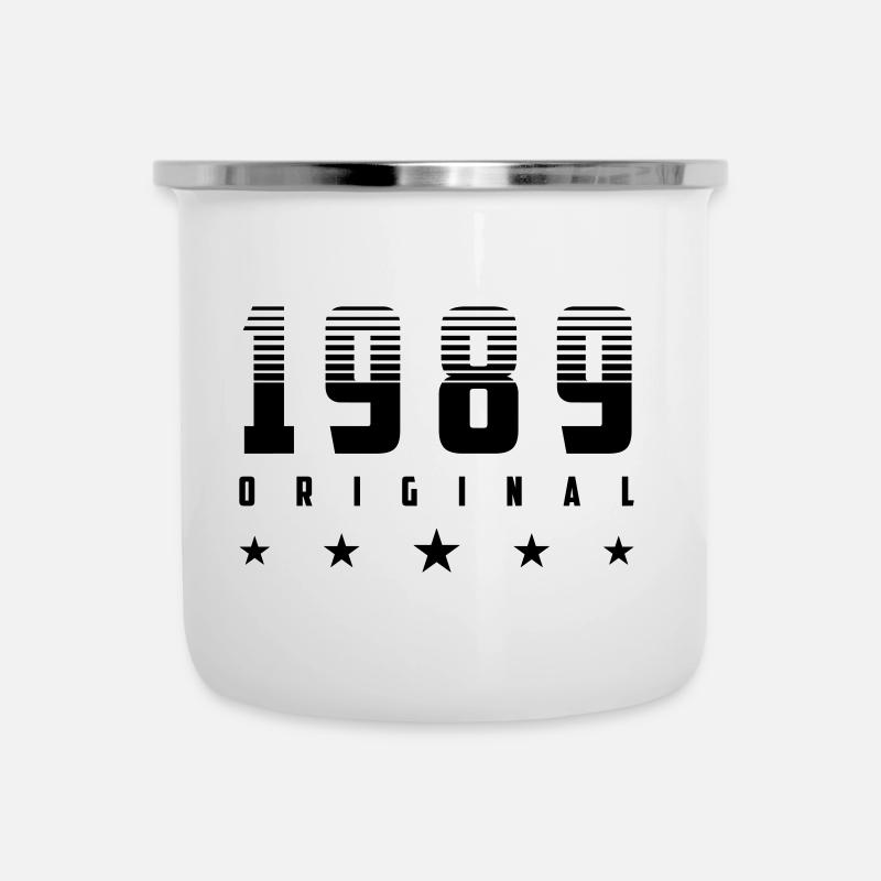 Original 1989 Geburtsjahr | Farbe änderbar | - Emaille-Tasse - Weiß
