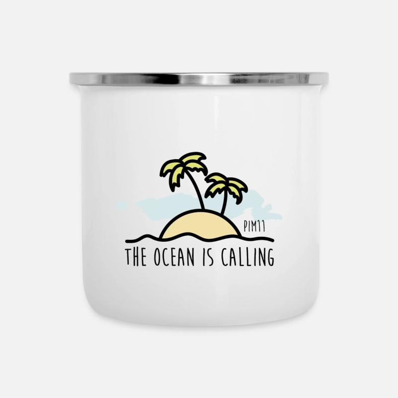 The ocean is calling - Camper Mug - white