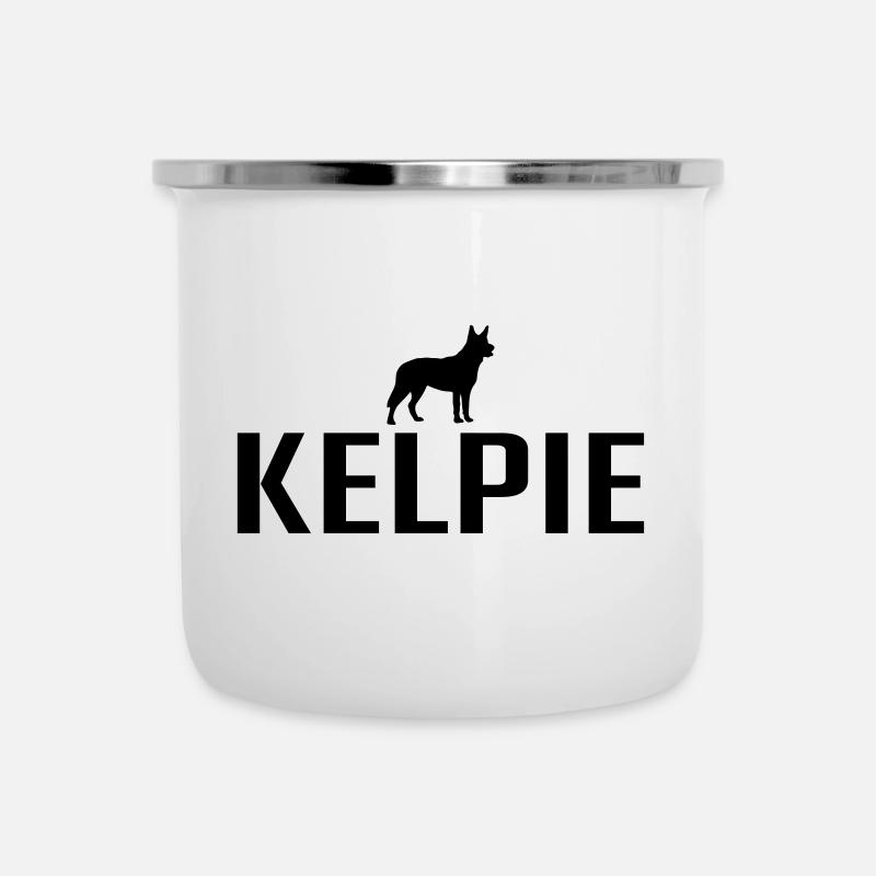 KELPIE Race chien chien Wilsigns - Tasse émaillée - blanc