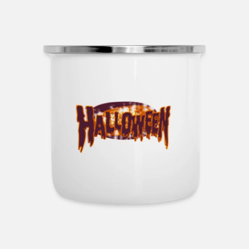 halloween - Emaille-Tasse - Weiß