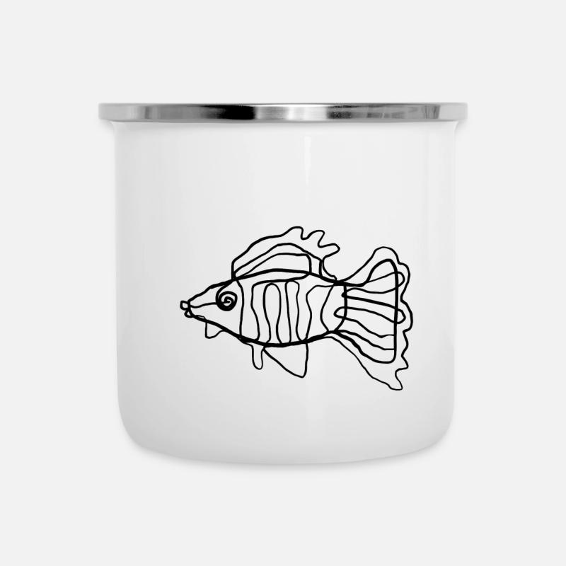 Fisch - Emaille-Tasse - Weiß