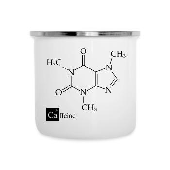 Koffein Strukturformel - Emaille-Tasse - Weiß - Vorne
