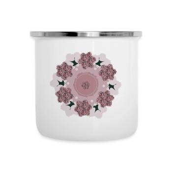 MandalaSache Flieder - Emaille-Tasse - Weiß - Vorne