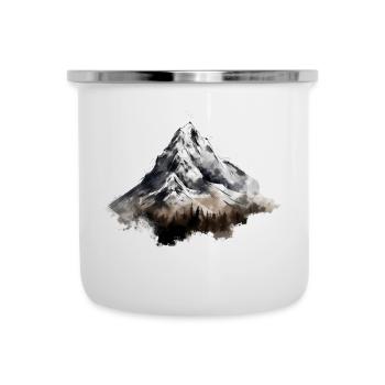 Berge - Emaille-Tasse - Weiß - Vorne