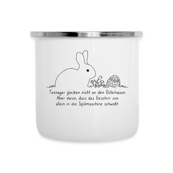 Teenager glauben nicht an den Osterhasen - Emaille-Tasse - Weiß - Vorne