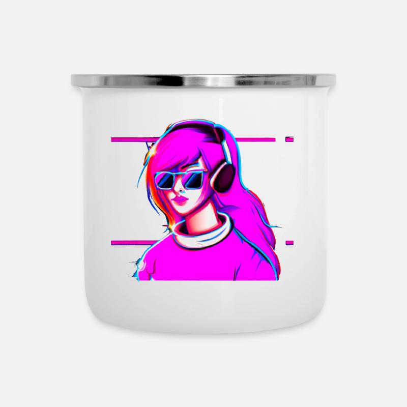 Cool Retro E-Girl - Camper Mug - white