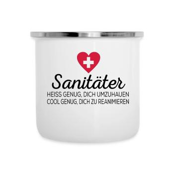 Sanitäter - Emaille-Tasse - Weiß - Vorne