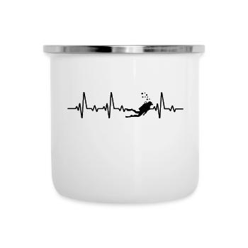 Tauchen Herzschlag Taucher - Emaille-Tasse - Weiß - Vorne
