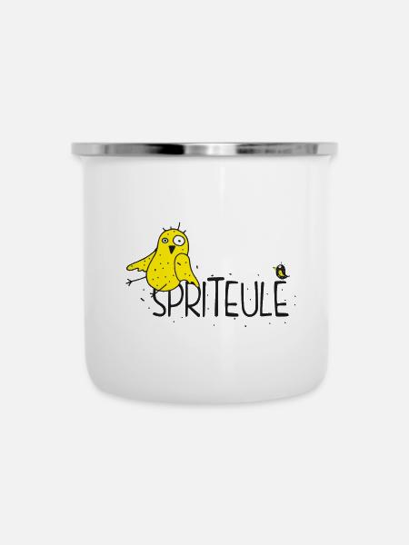 Eule. Vogel. Promille. - Emaille-Tasse - Weiß