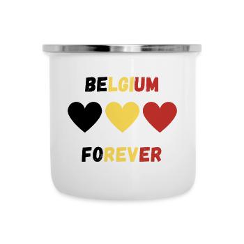 Belgium forever - Tasse émaillée - blanc - Devant