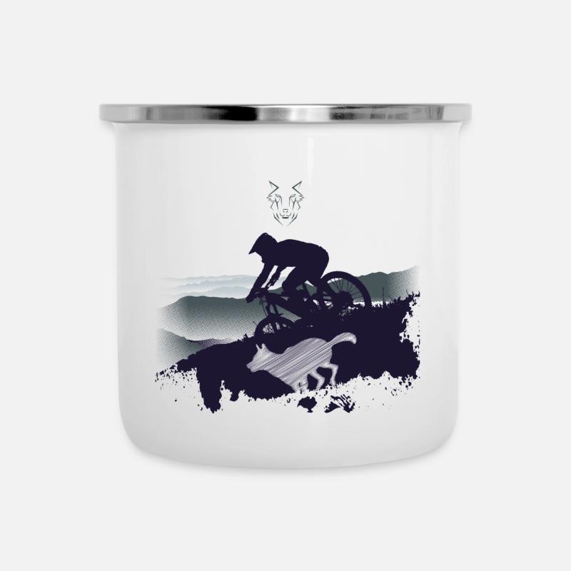 DH rider halftone wolfnavy - Camper Mug - white